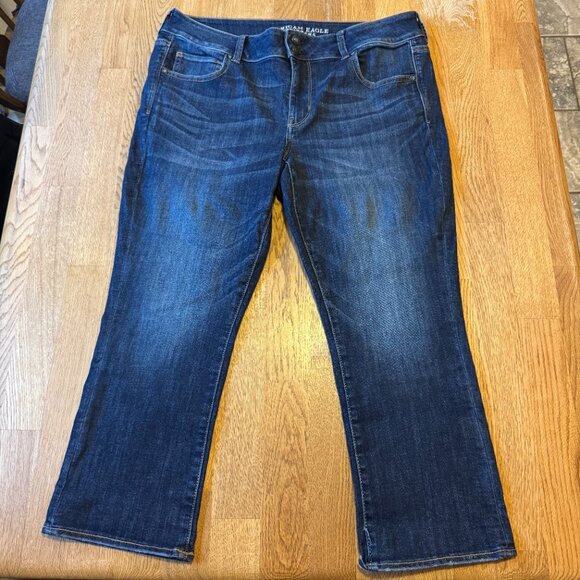 American Eagle Artist Crop Jeans Dark Wash Size 18 - Picture 2 of 12